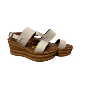 Prima Donna White and Brown Platform Sandals
